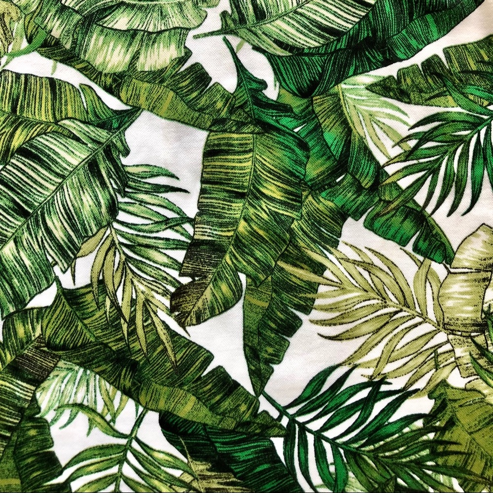 Fitted Stretch Tropical Botanical Palm Dress - Picture 3 of 3